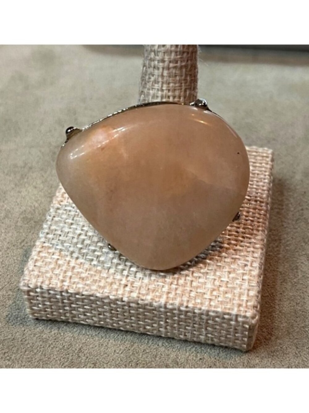 Express Rose Quartz Gemstone Ring Women Size 7 Vintage Y2K Deadstock